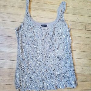 Nude Sequined Tank Top by Moda M